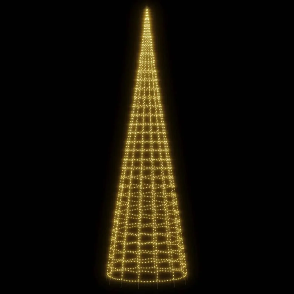 Meleg fehér LED karácsonyfa zászlórúdra 3000 LED 800 cm