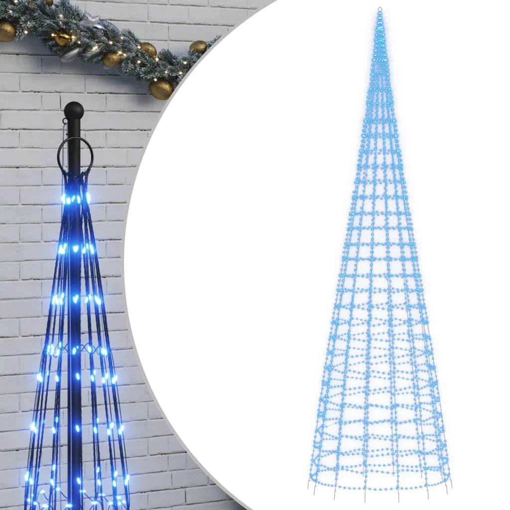 Kék LED karácsonyfa zászlórúdra 3000 LED 800 cm