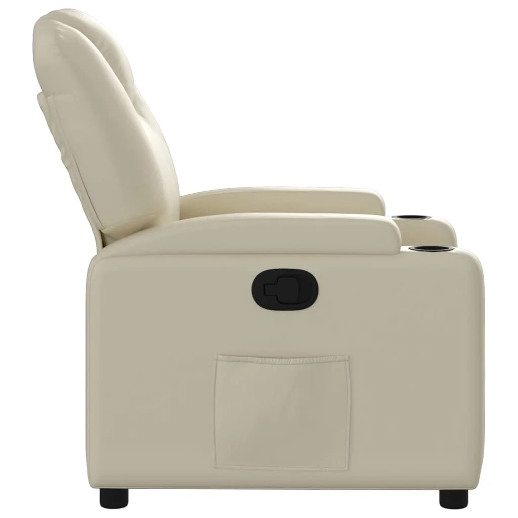 Krémszínű műbőr relaxfotel