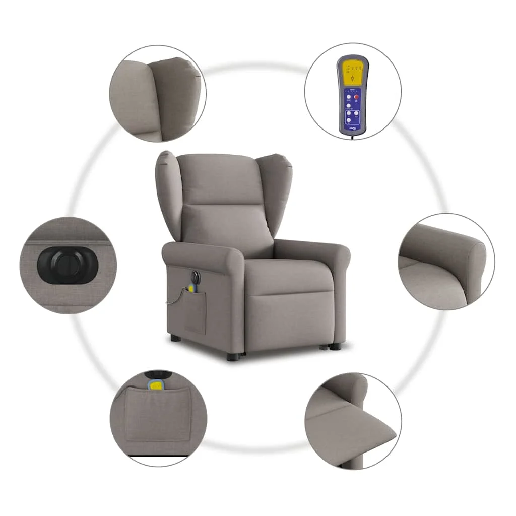 Tópszínű szövet dönthető elektromos álló masszázsfotel