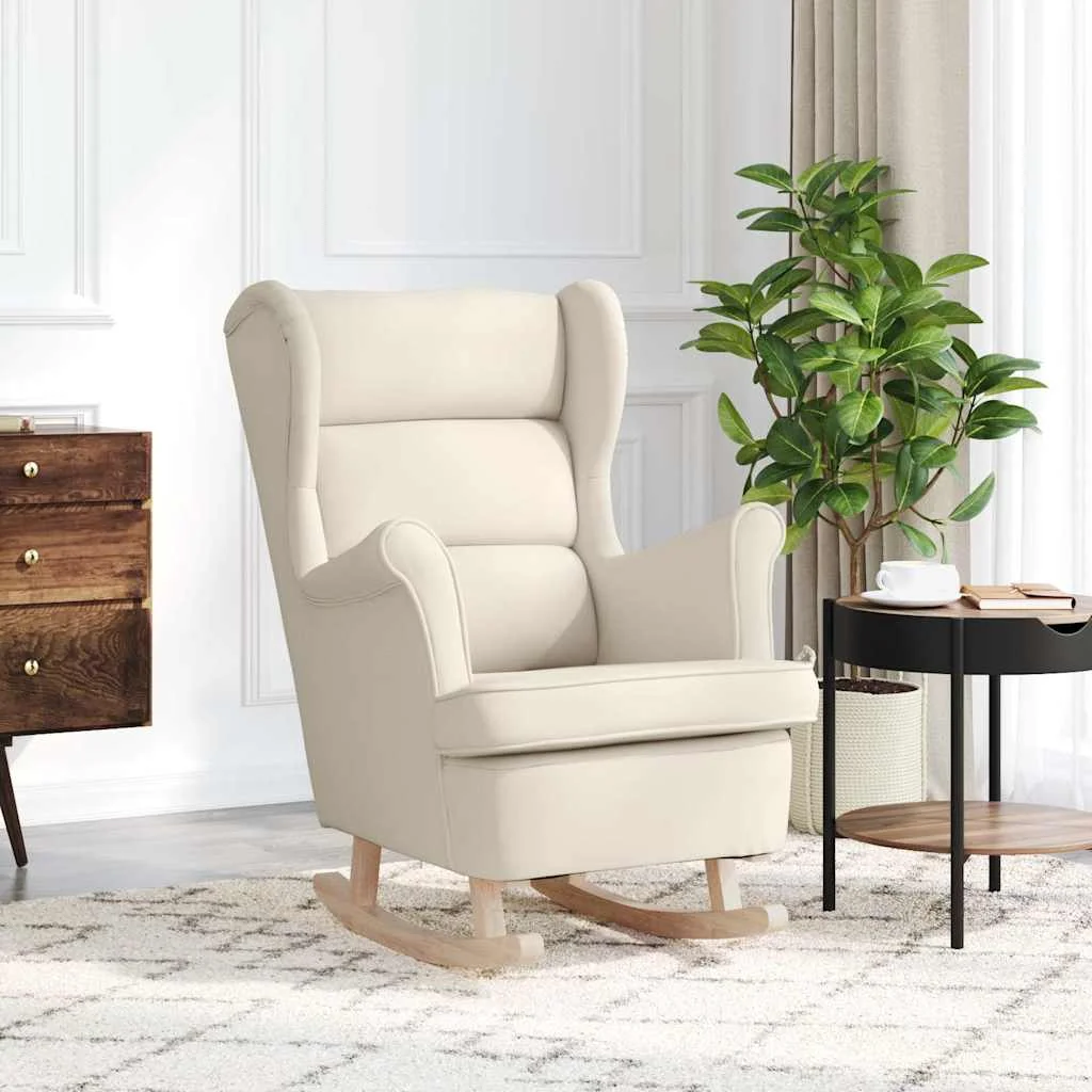 Fehér vászonszövet hintaszék 74 x 90 x 102 cm