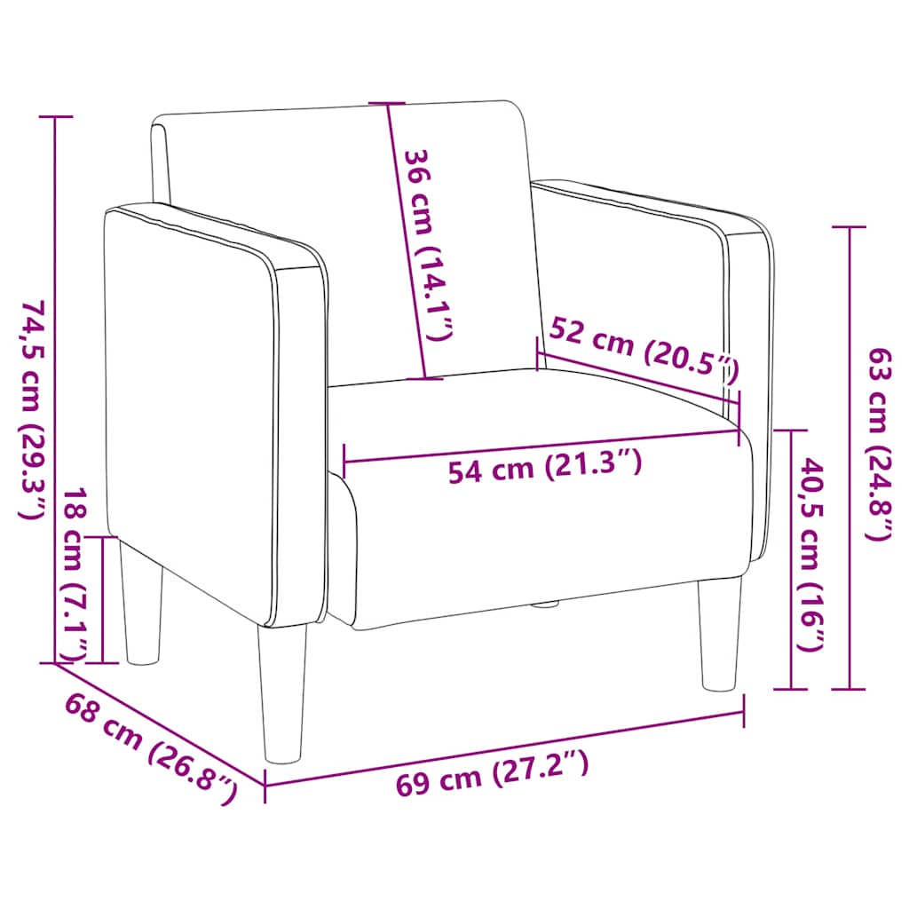 Sötétszürke kordbársony szövet kanapészék karfás szék 54 cm