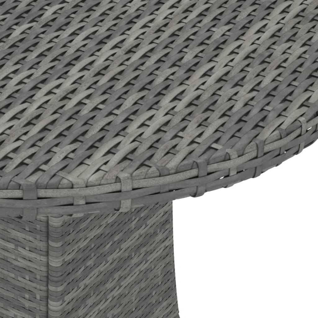 Szürke polyrattan kerti asztal 70 x 70 x 73 cm