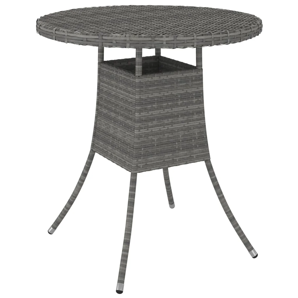 Szürke polyrattan kerti asztal 70 x 70 x 73 cm