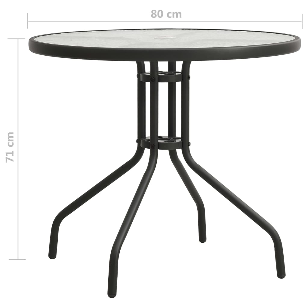 Antracitszürke acél bisztróasztal Ø70 cm