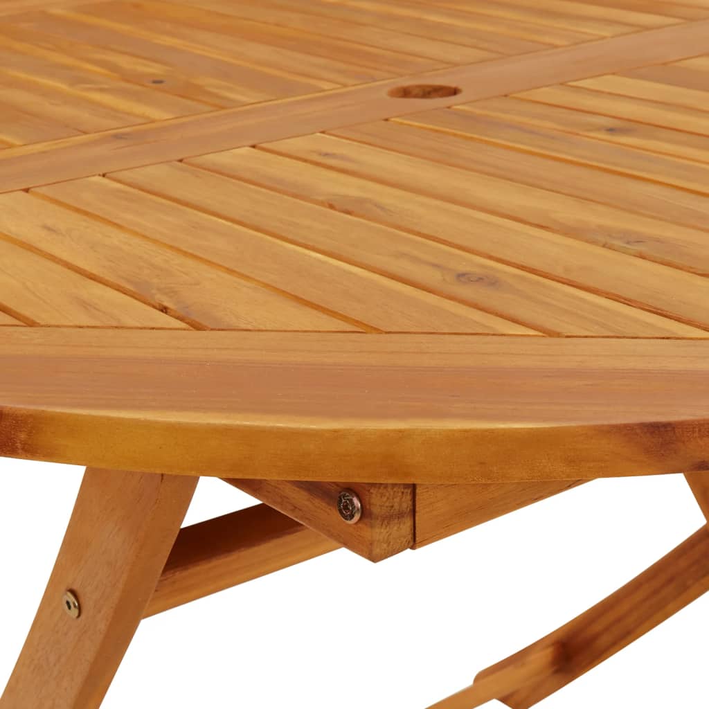 Tömör akácfa összecsukható kerti asztal 110 cm