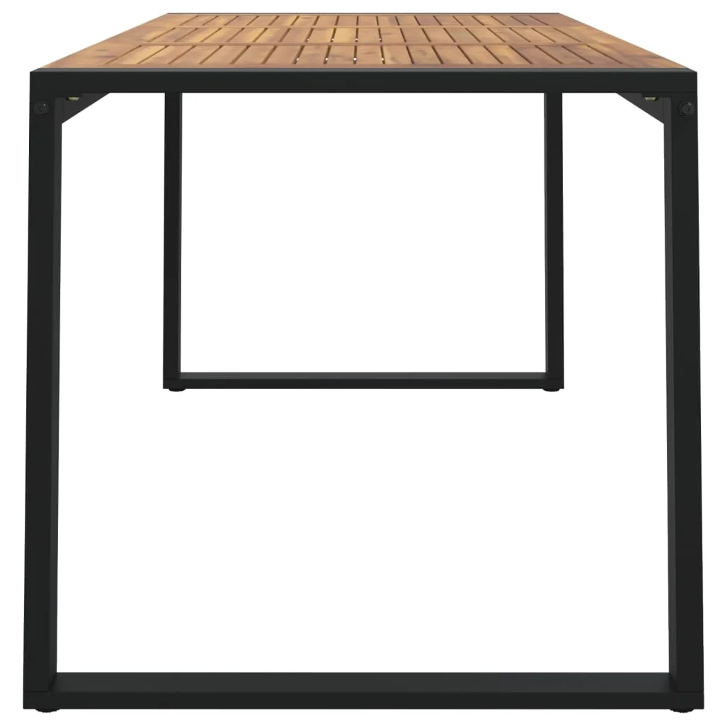 Tömör akácfa kerti asztal U-alakú lábakkal 140 x 80 x 75 cm