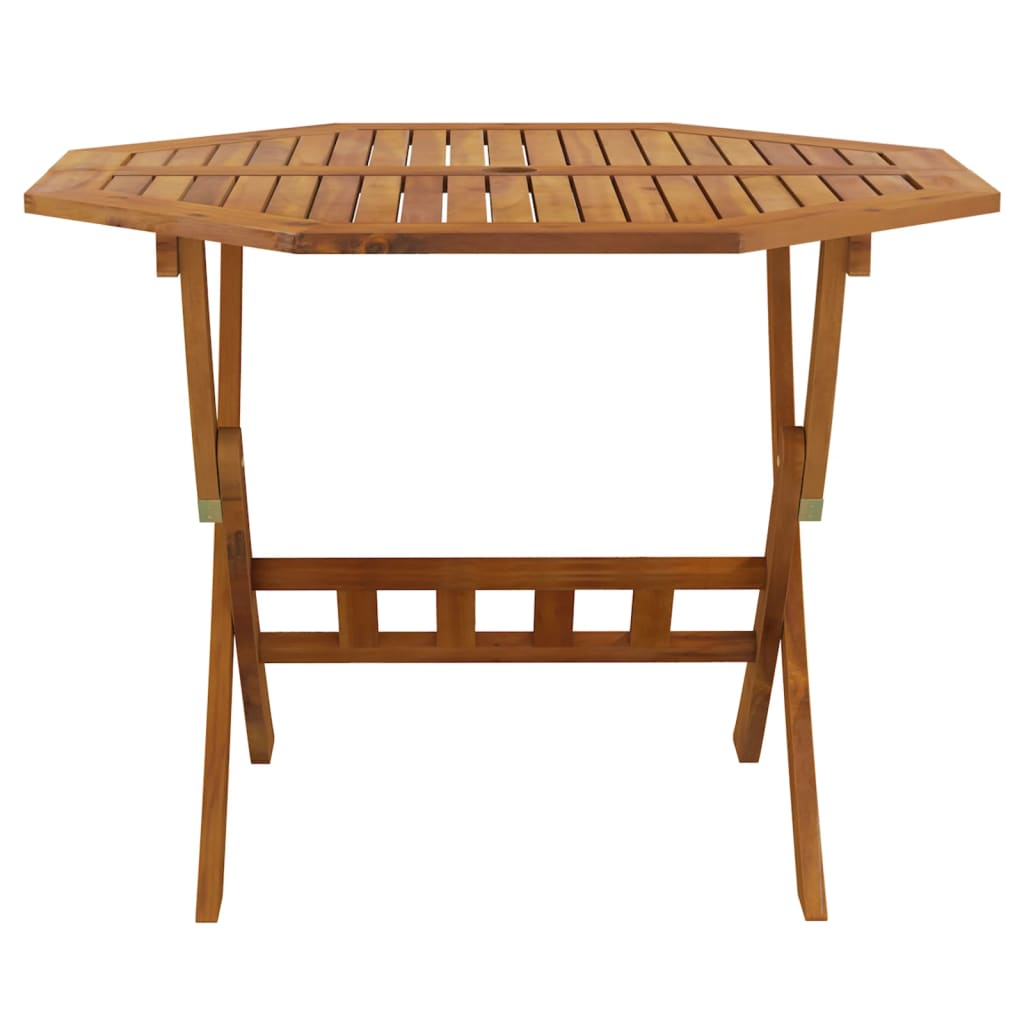 Tömör akácfa összecsukható kerti asztal 90 x 75 cm