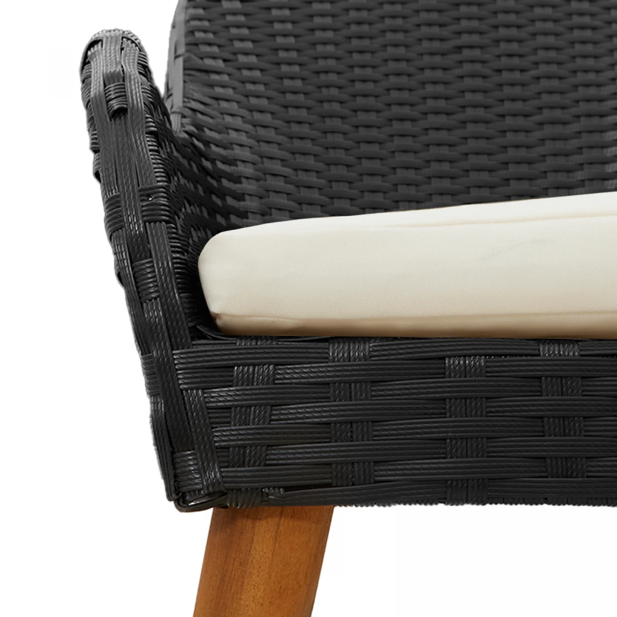 9 Darabos Kerti Étkező Garnitúra Fekete Poli Rattan