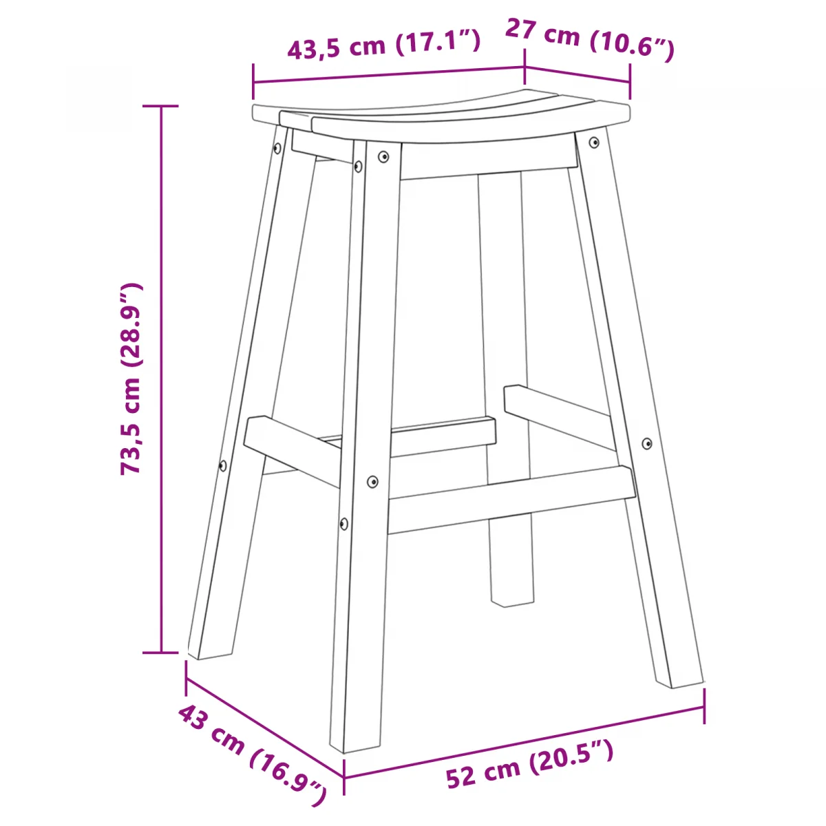 Bárszékek 6 db Fehér HDPE