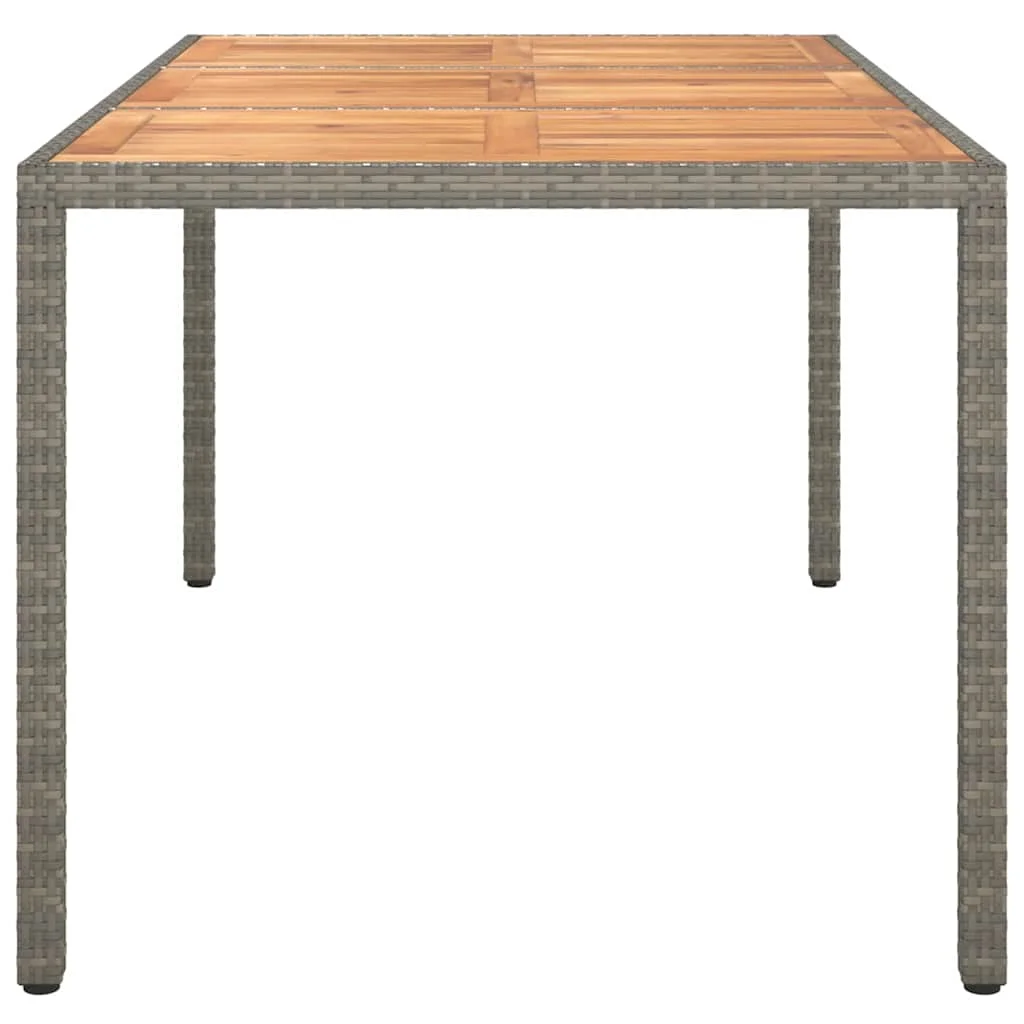 Szürke kerti étkezőasztal 150x90x75 cm Polirattan