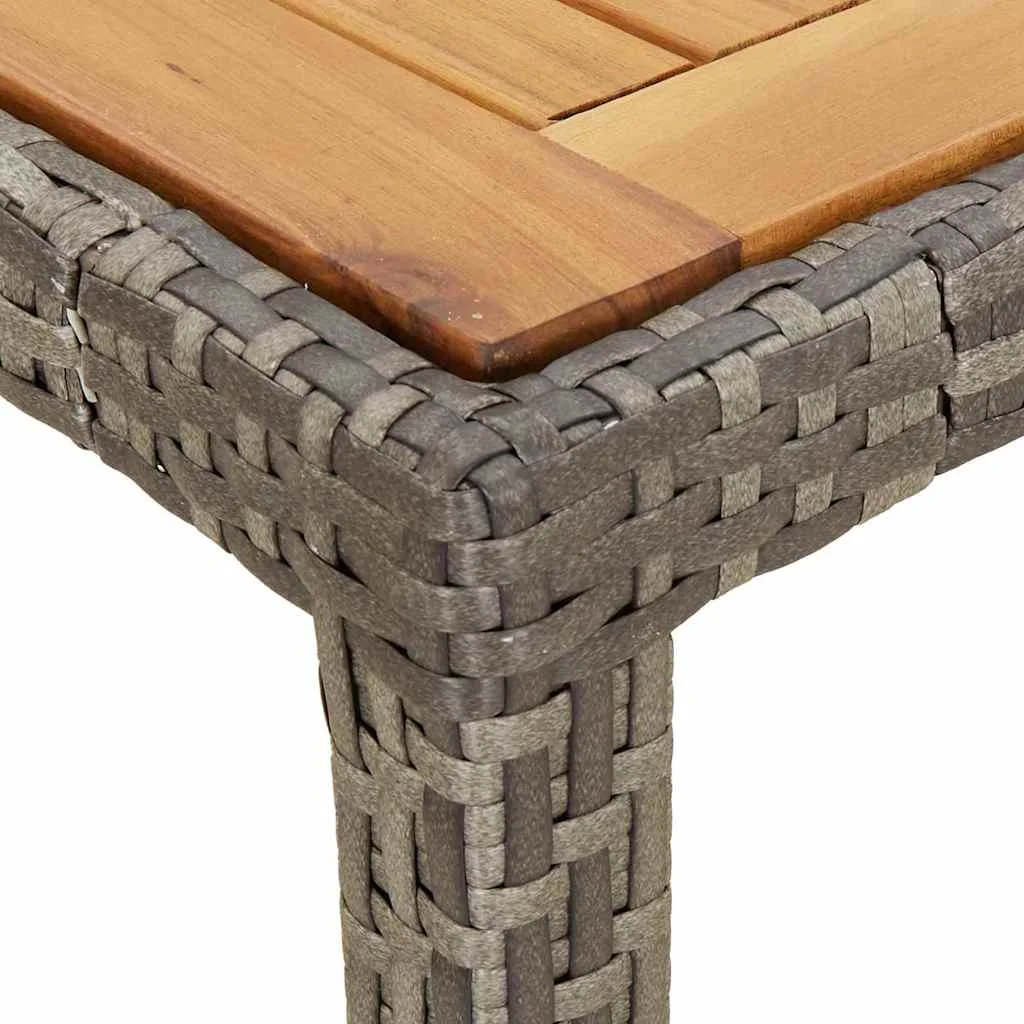 Szürke kerti étkezőasztal 150x90x75 cm Polirattan