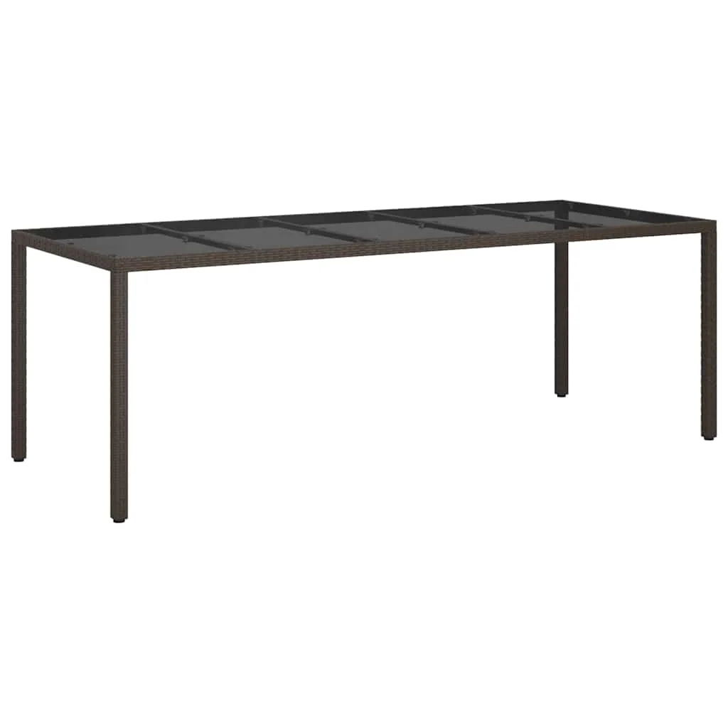 Kerti Étkezőasztal Barna 250x100x75 cm Polirattan