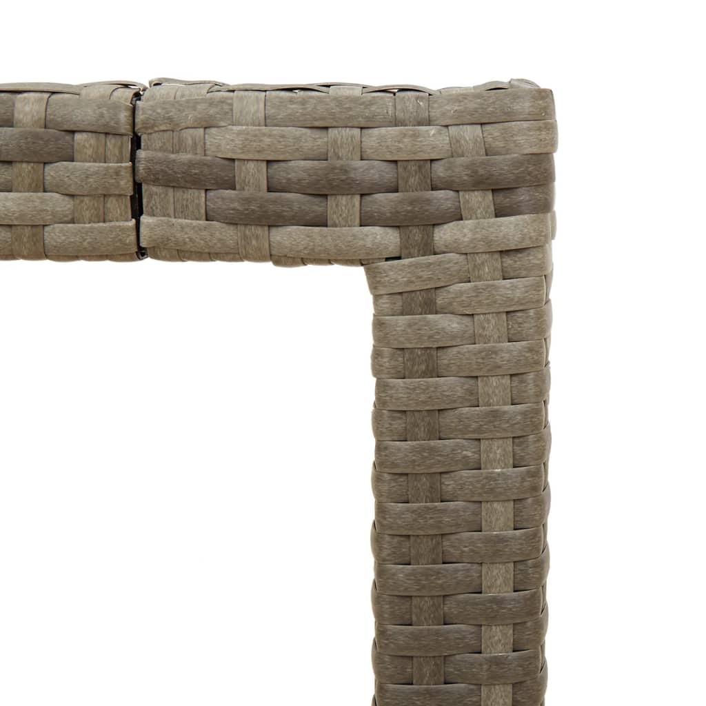 Szürke polyrattan üveglapos kerti asztal 190 x 90 x 75 cm