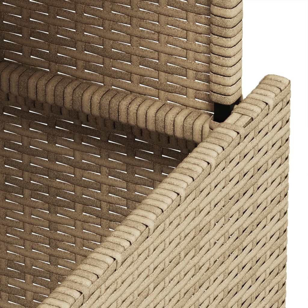 Bézs polyrattan üveglapos kerti asztal 100 x 55 x 73 cm