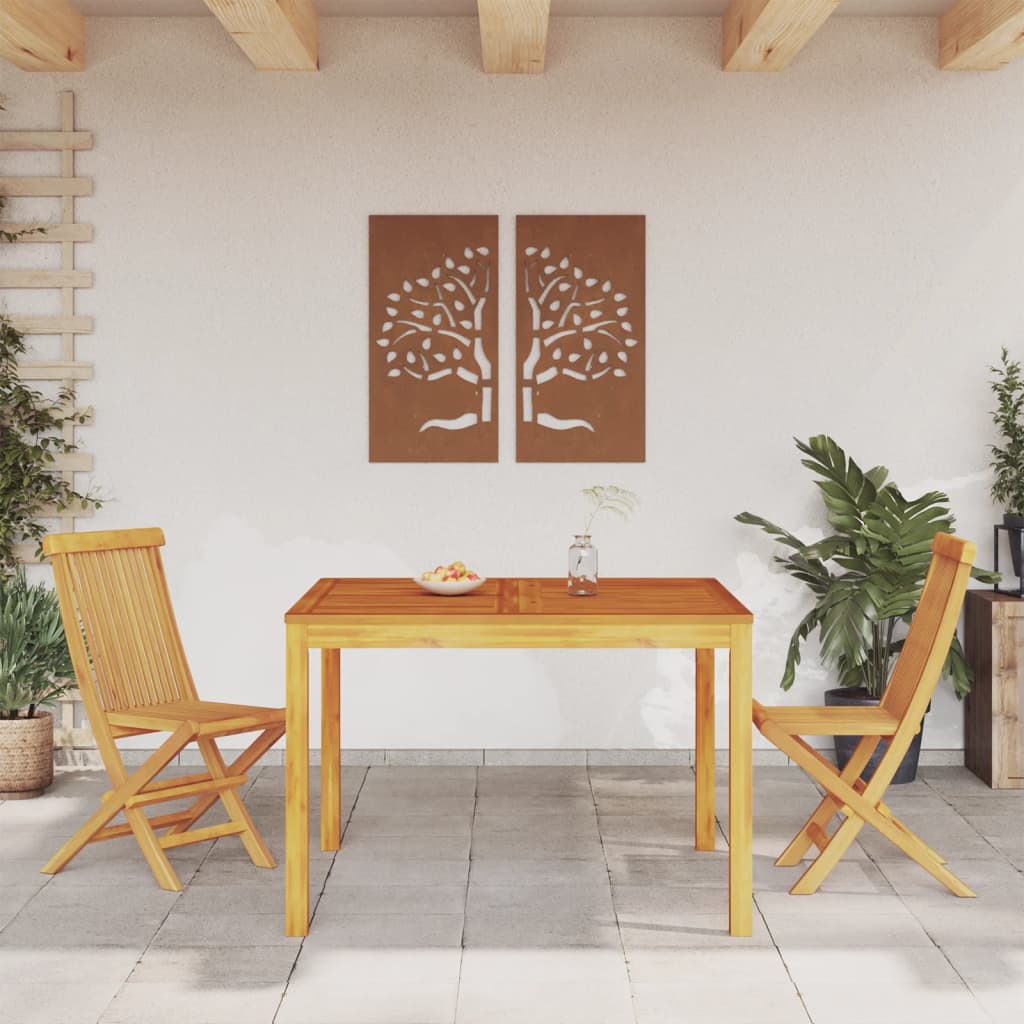 Tömör akácfa kerti étkezőasztal 110 x 110 x 75 cm