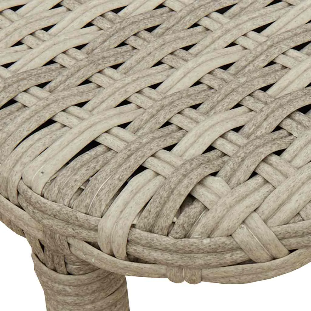 Világosszürke polyrattan összecsukható kerti asztal 90x51x75 cm