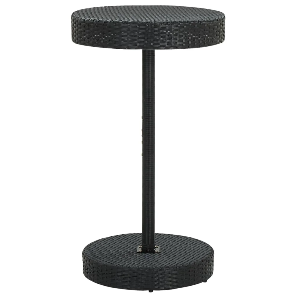 Fekete polyrattan kerti asztal 60,5 x 106 cm
