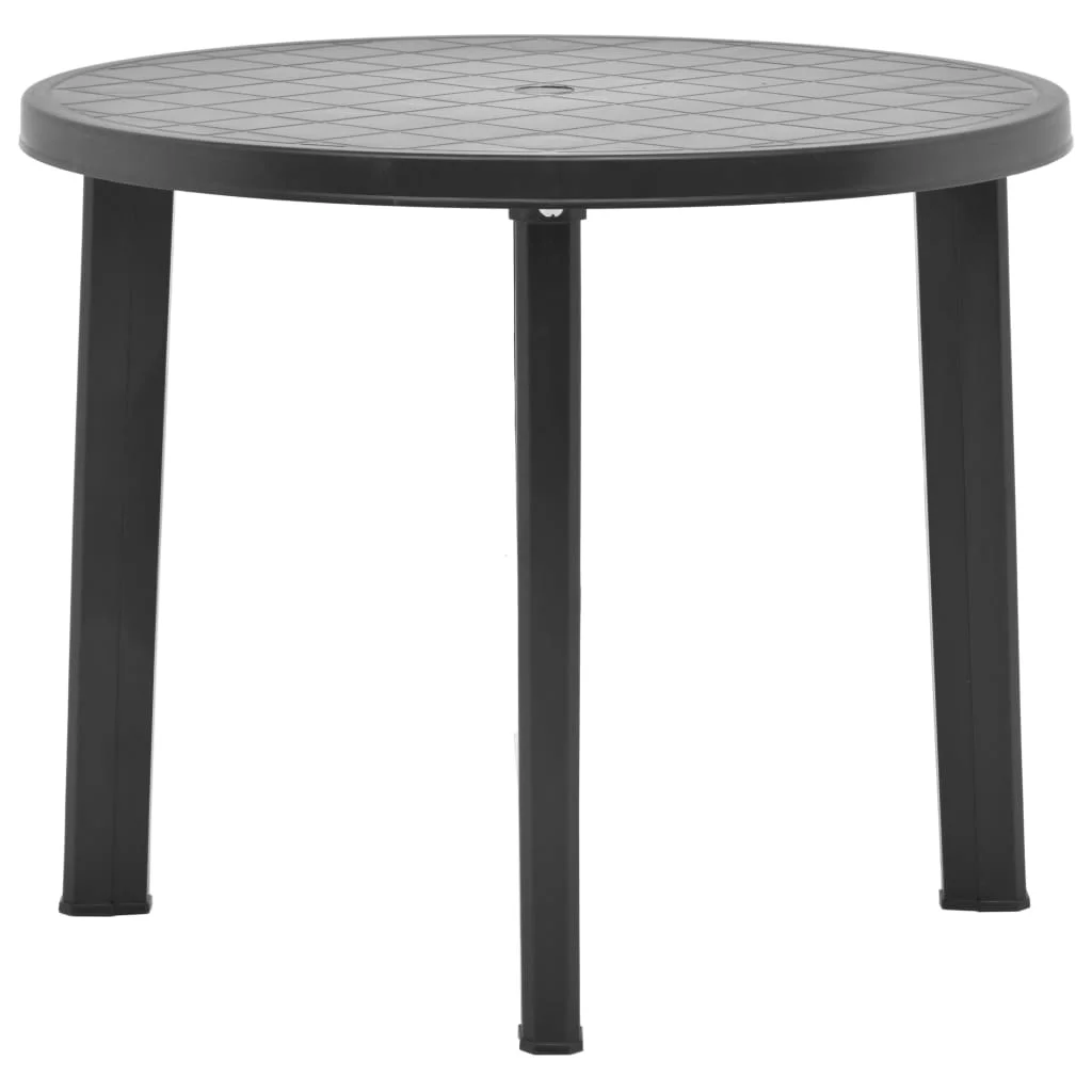 Antracitszürke műanyag kerti asztal 89 cm 
