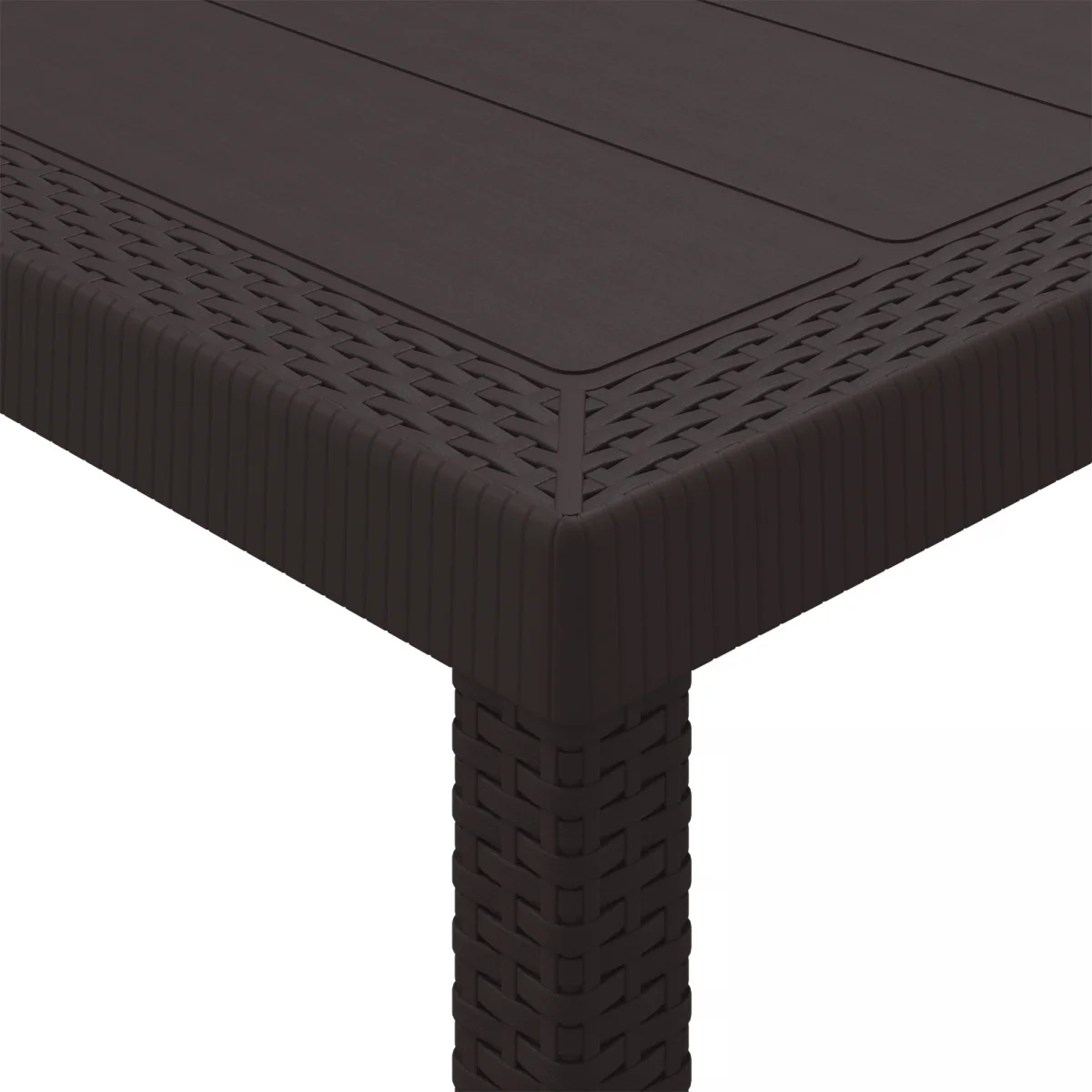 Kerti Asztal Barna 200x100x73 cm Polirattan