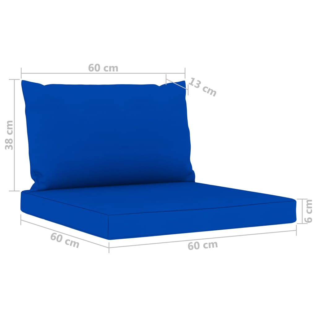 6 részes kerti ülőgarnitúra kék párnákkal