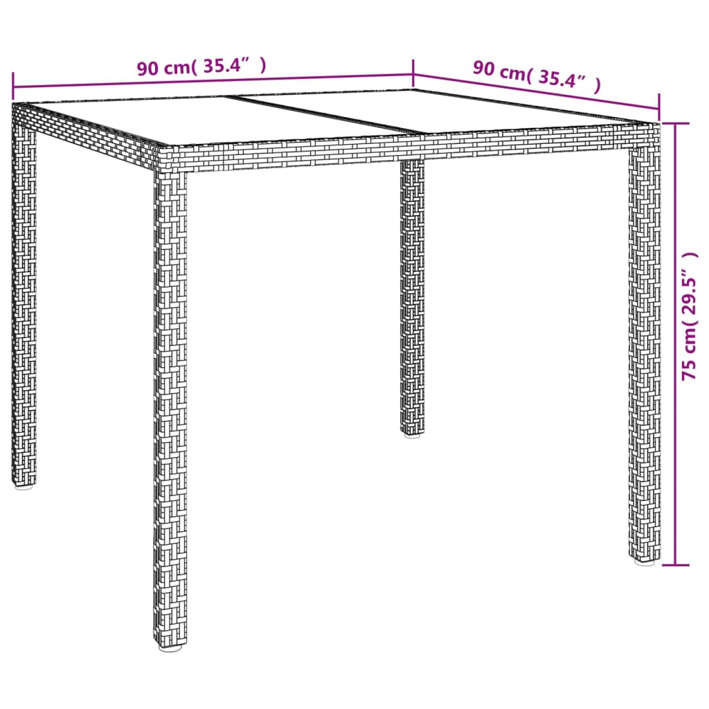 3 részes szürke polyrattan kerti étkezőgarnitúra párnával