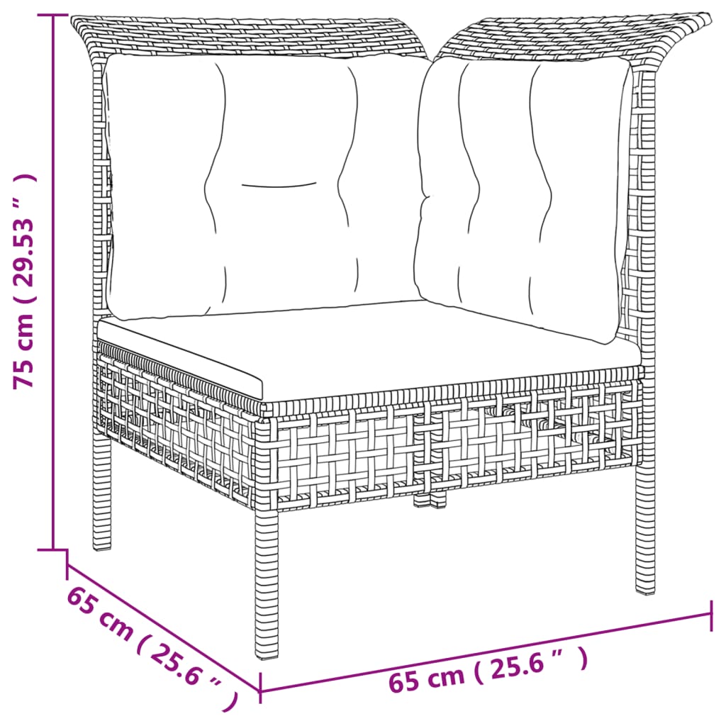 7 részes szürke polyrattan kerti ülőgarnitúra párnákkal