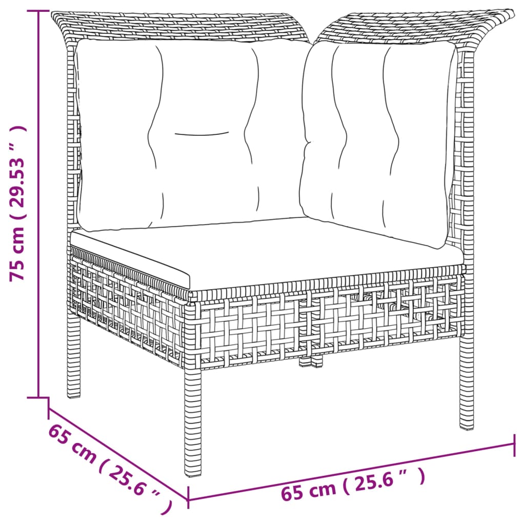 10 részes szürke polyrattan kerti ülőgarnitúra párnákkal