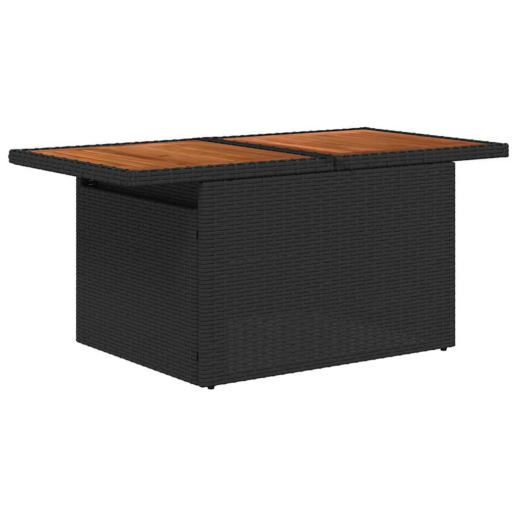 Kerti Kanapé Szett párnával 7 pcs Fekete polirattan