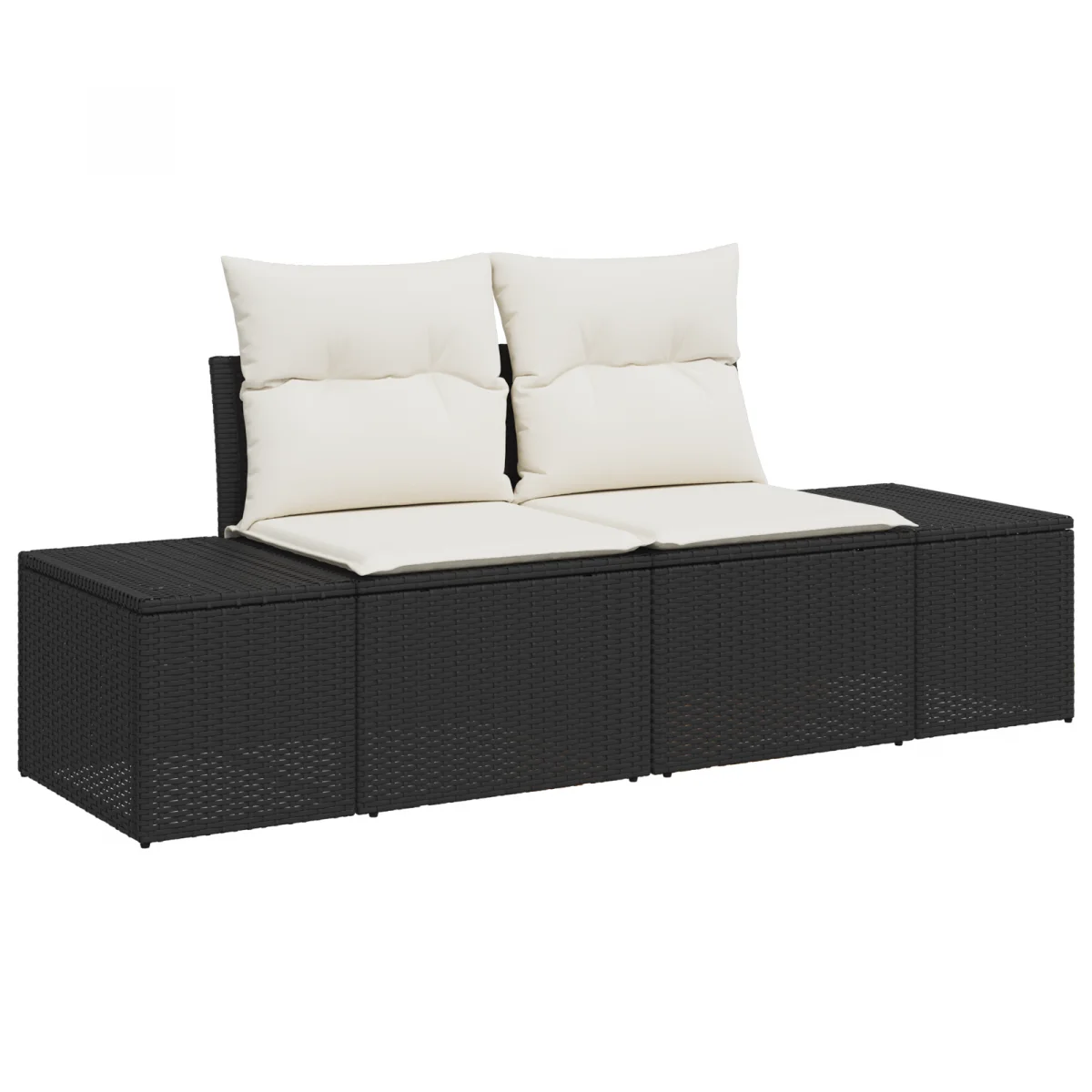 9 részes kerti étkezőszett párnákkal fekete poly rattan akácia