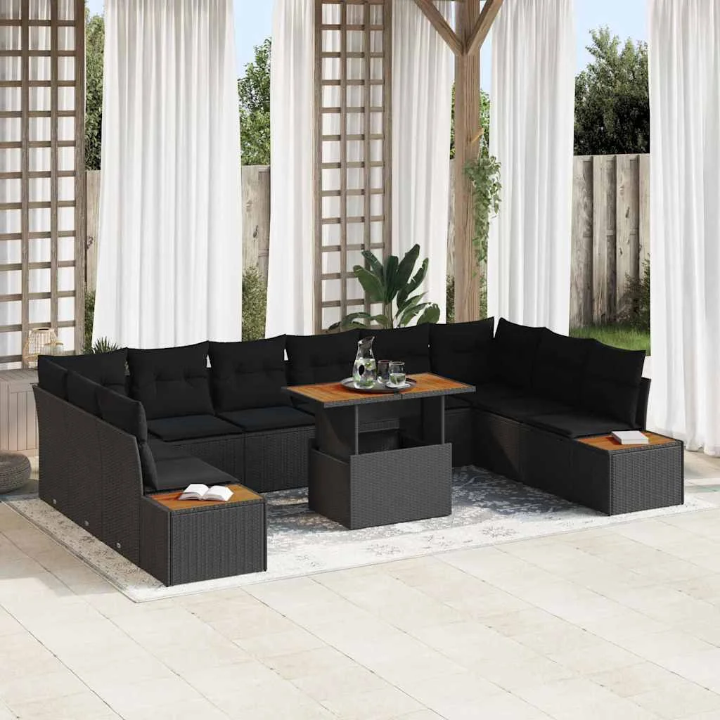 Kert étkező szett 11 pcs Fekete és Barna 100 x 55 x 73 cm