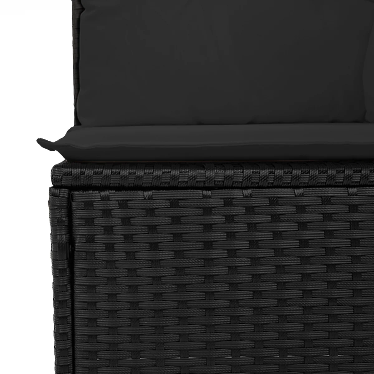 8 darabos kert kanapé szett párnákkal fekete poli rattan