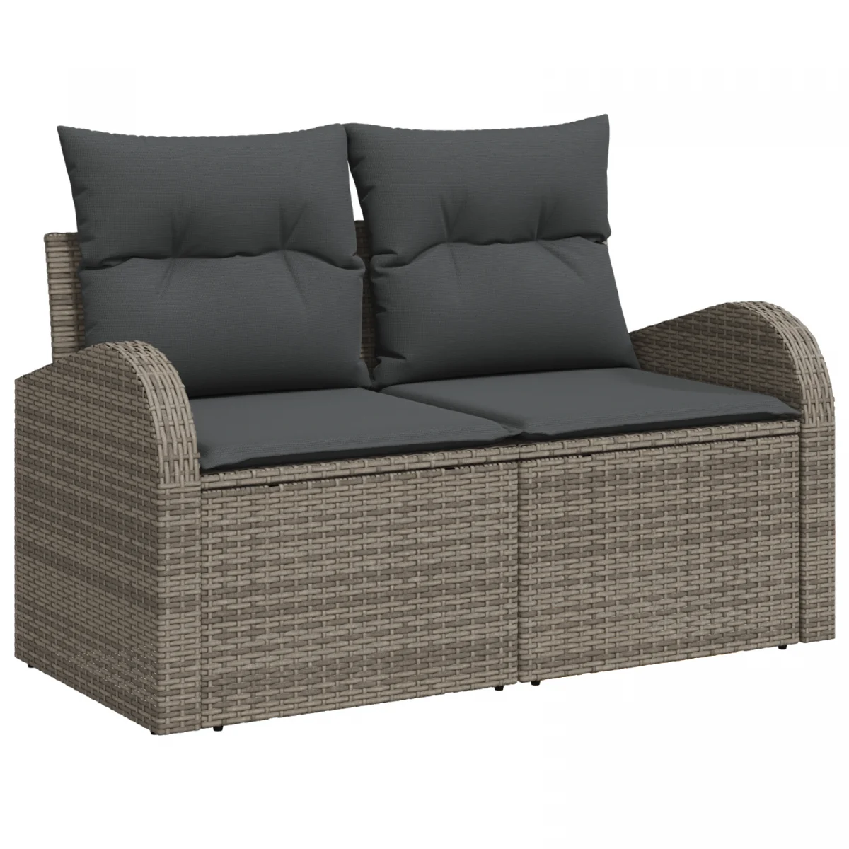 6 részes kerti kanapé szett párnákkal szürke poli rattan