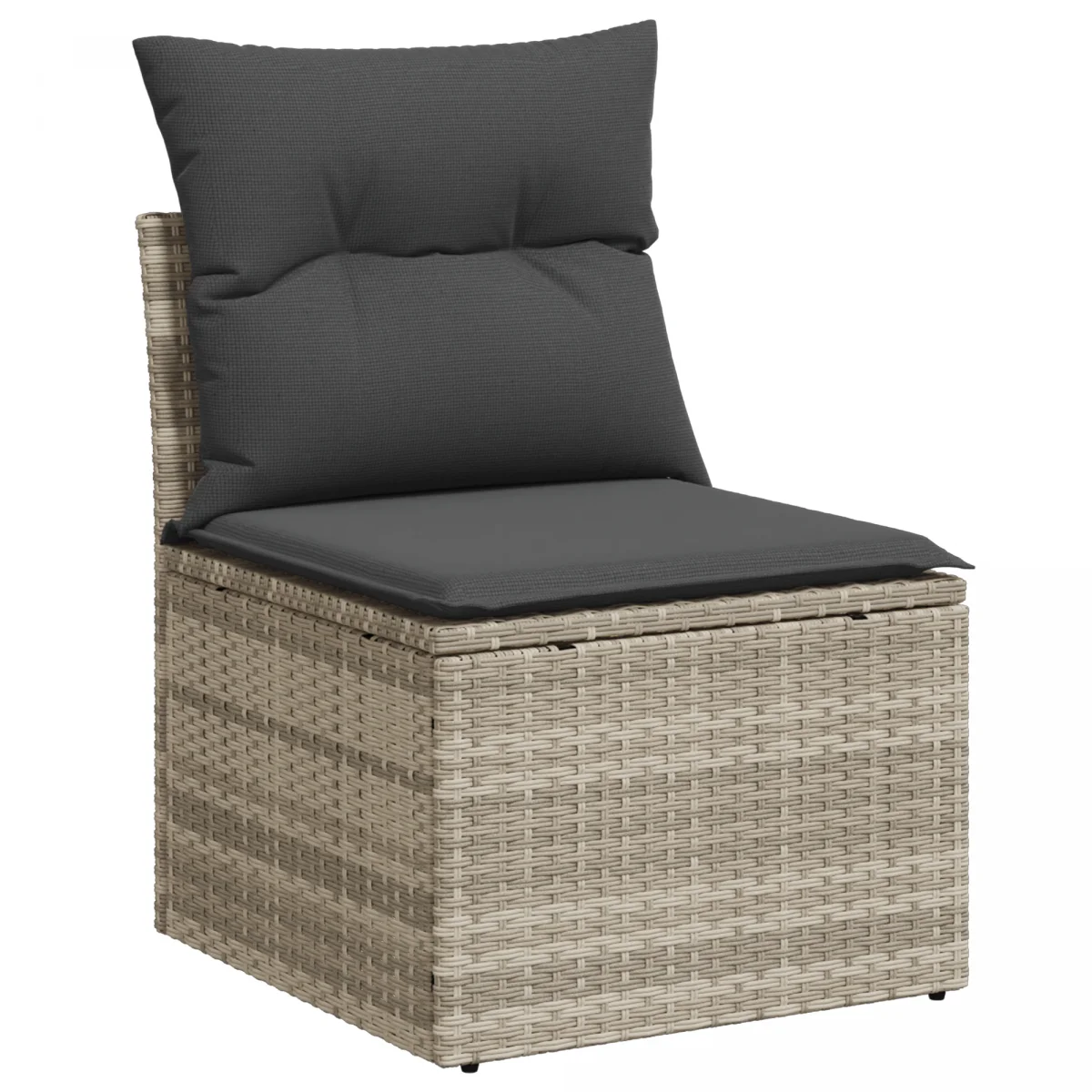 9 darabos kerti étkezőszett párnákkal világosszürke polirattal