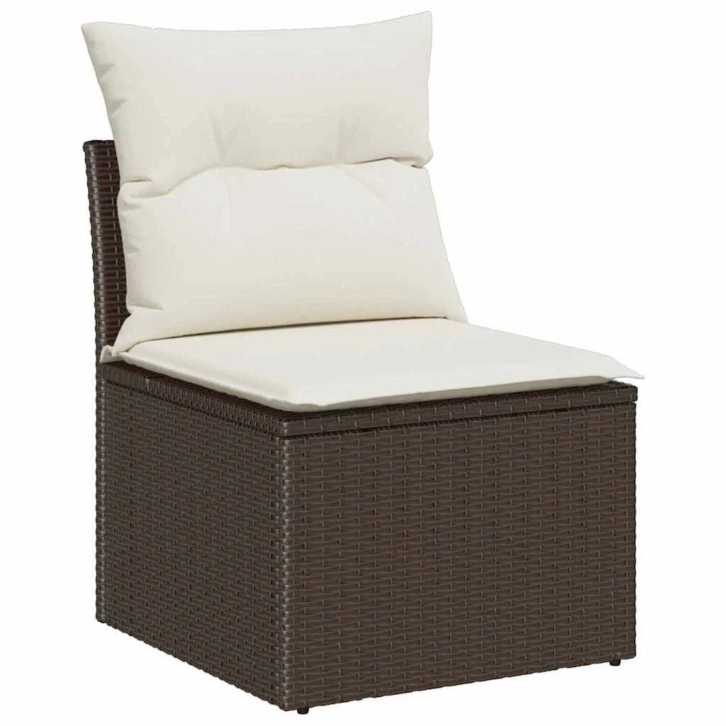 8 darabos kerti kanapészett párnákkal barna poly rattan