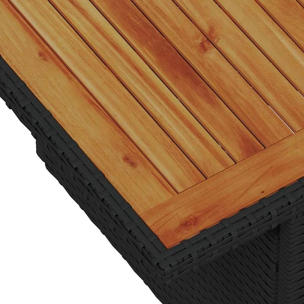 6 darabos kerti ülőgarnitúra párnákkal fekete poli rattan