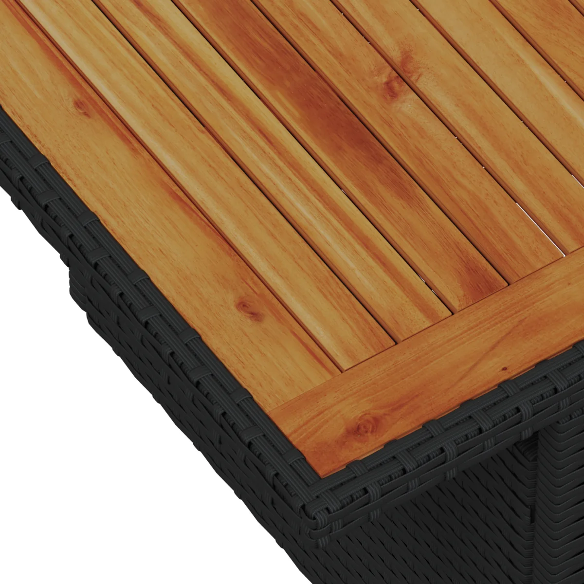 7 darabos kerti kanapé szett párnákkal, fekete poli rattan