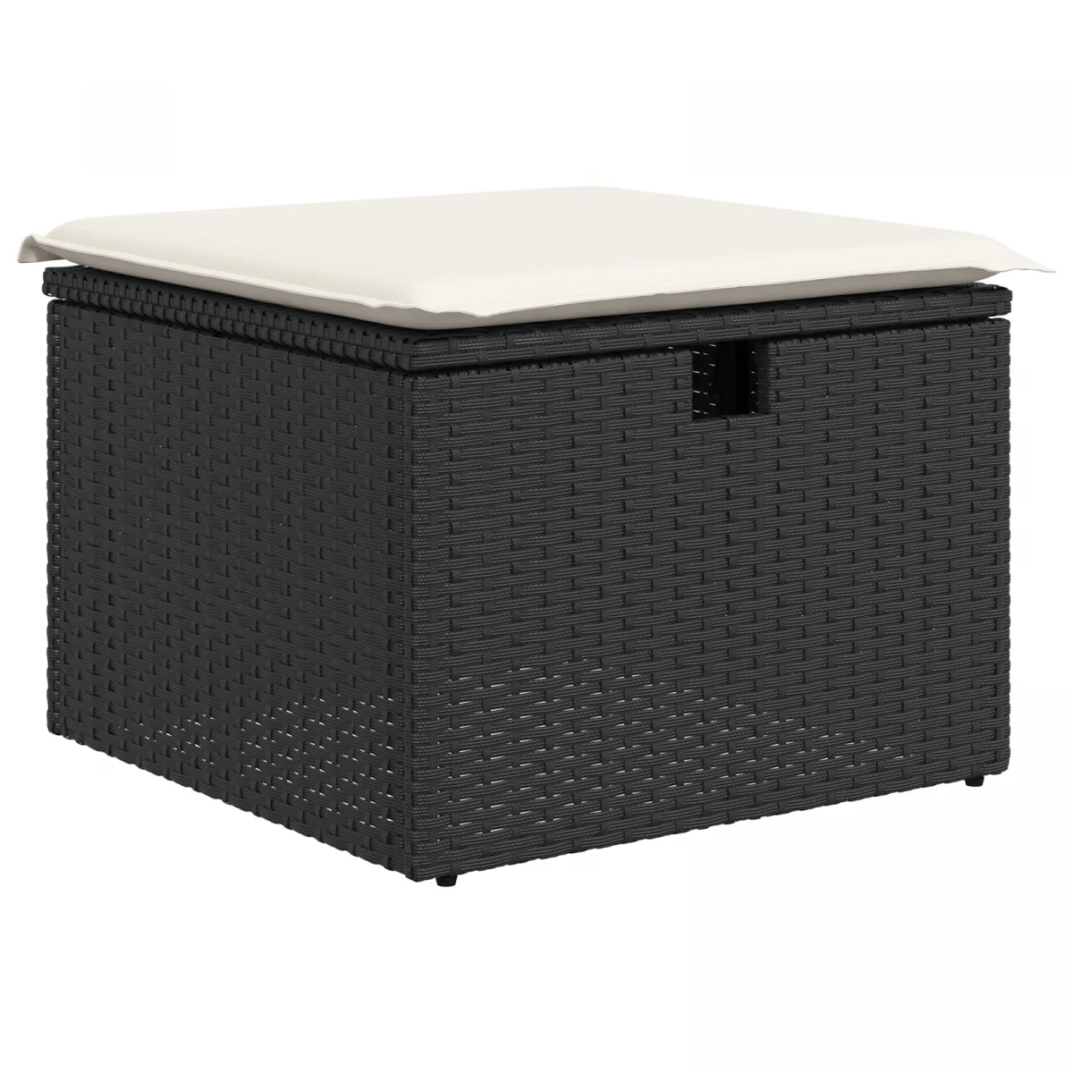 4 darabos kert kanapé szett párnákkal fekete poli rattan