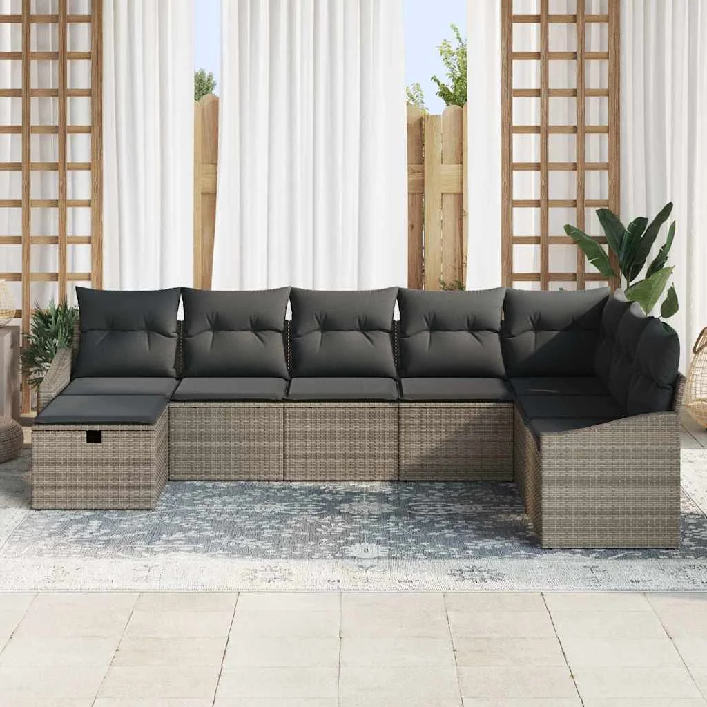 Kanapé Szett párnával 9 pcs polirattan
