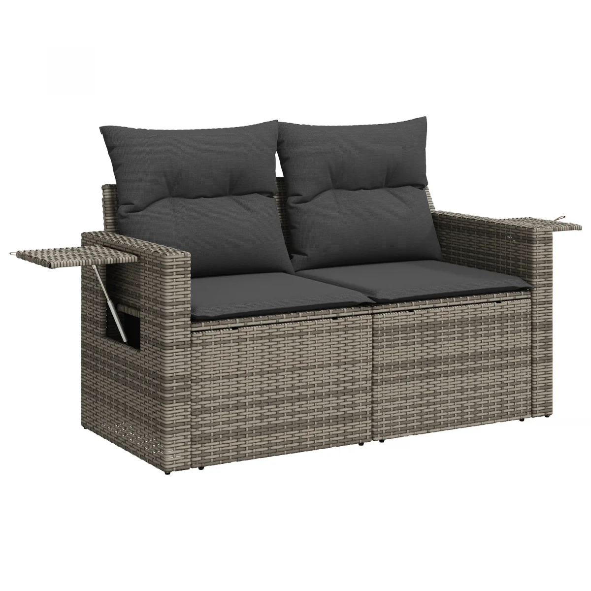13 darabos Kert Sofa Szett Párnákkal Szürke Poli Rattan Akác
