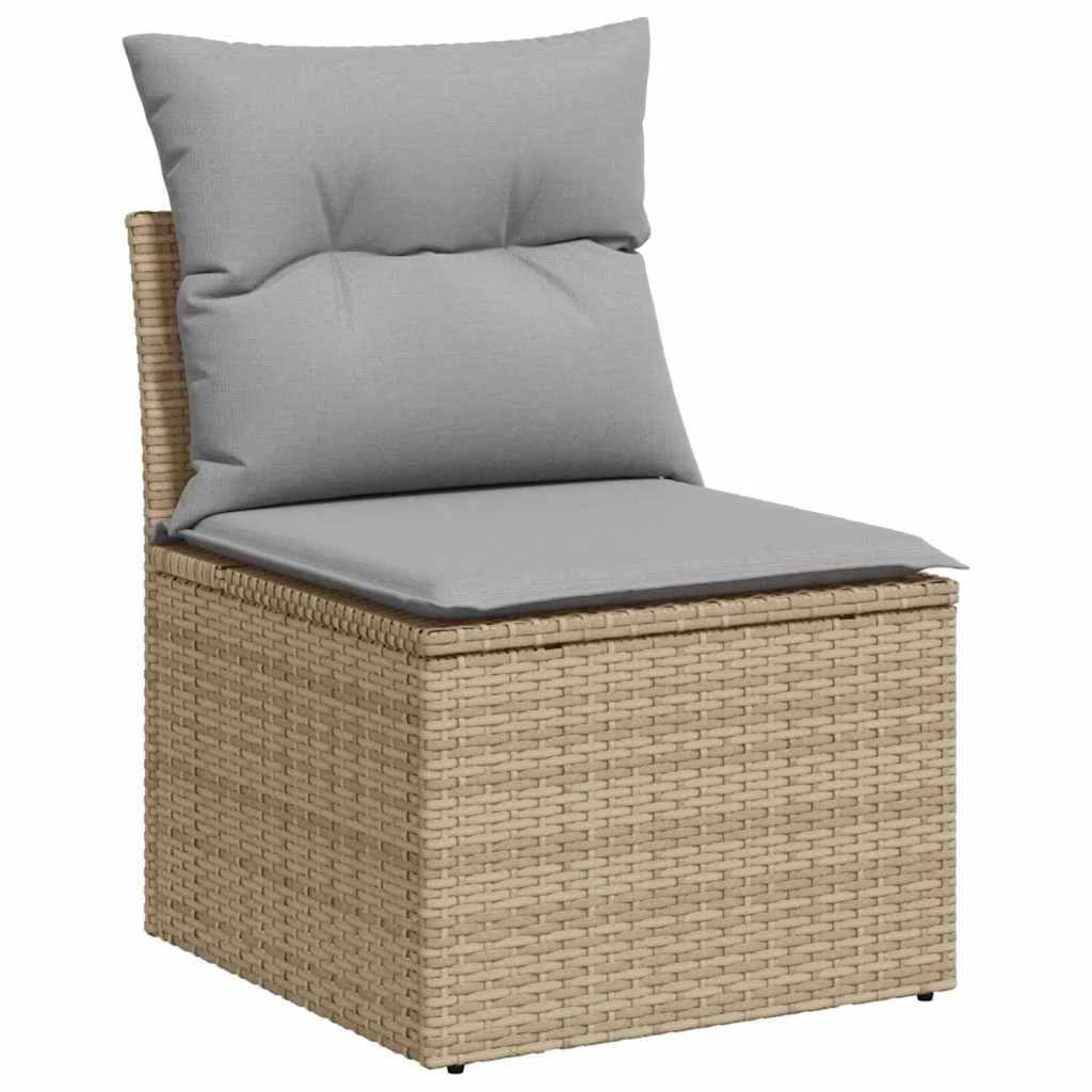 Kerti Kanapé Szett párnával tárolóval 8 pcs Bézs Poli rattan
