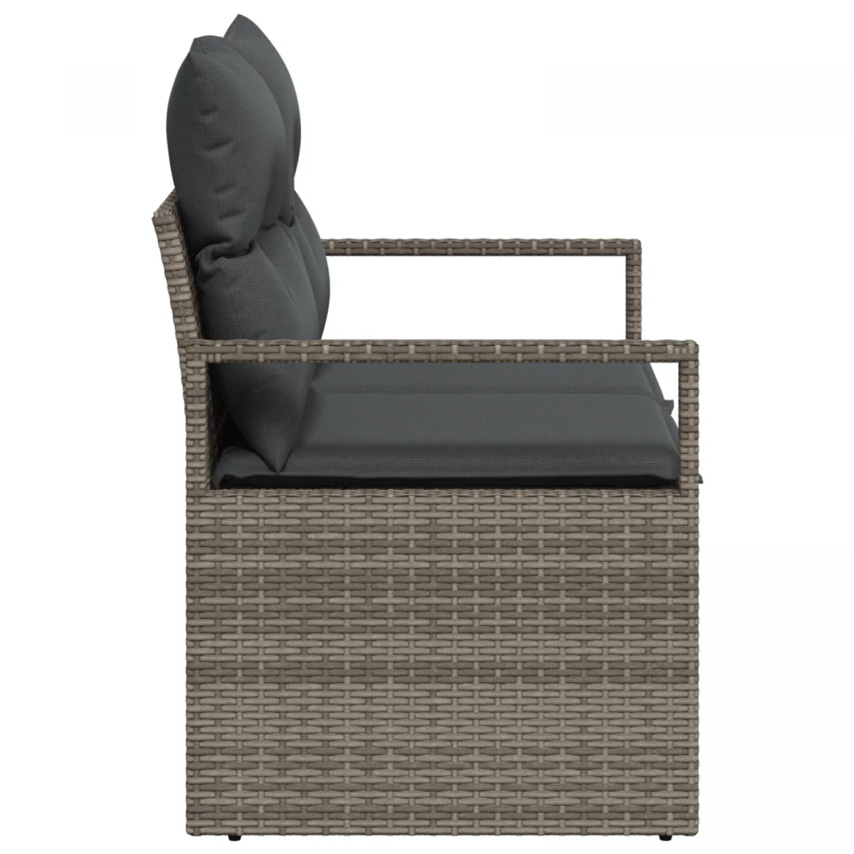 2-Fős Kerti Kanapé Párnákkal Szürke Polyrattan