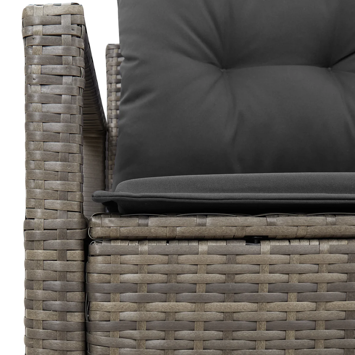2-Fős Kerti Kanapé Párnákkal Szürke Polyrattan