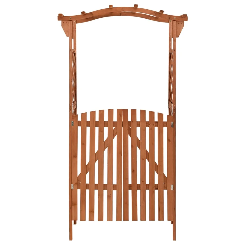 Tömör fenyőfa pergola kapuval 116 x 40 x 204 cm
