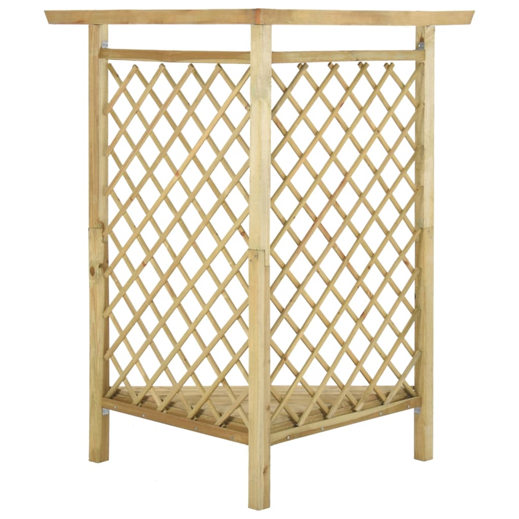 Impregnált fenyőfa sarokpergola paddal 166 x 81 x 174 cm