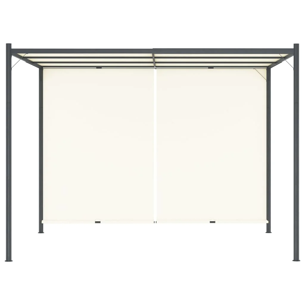 Fehér-krémszínű acélpergola állítható tetővel 3 x 3 m 