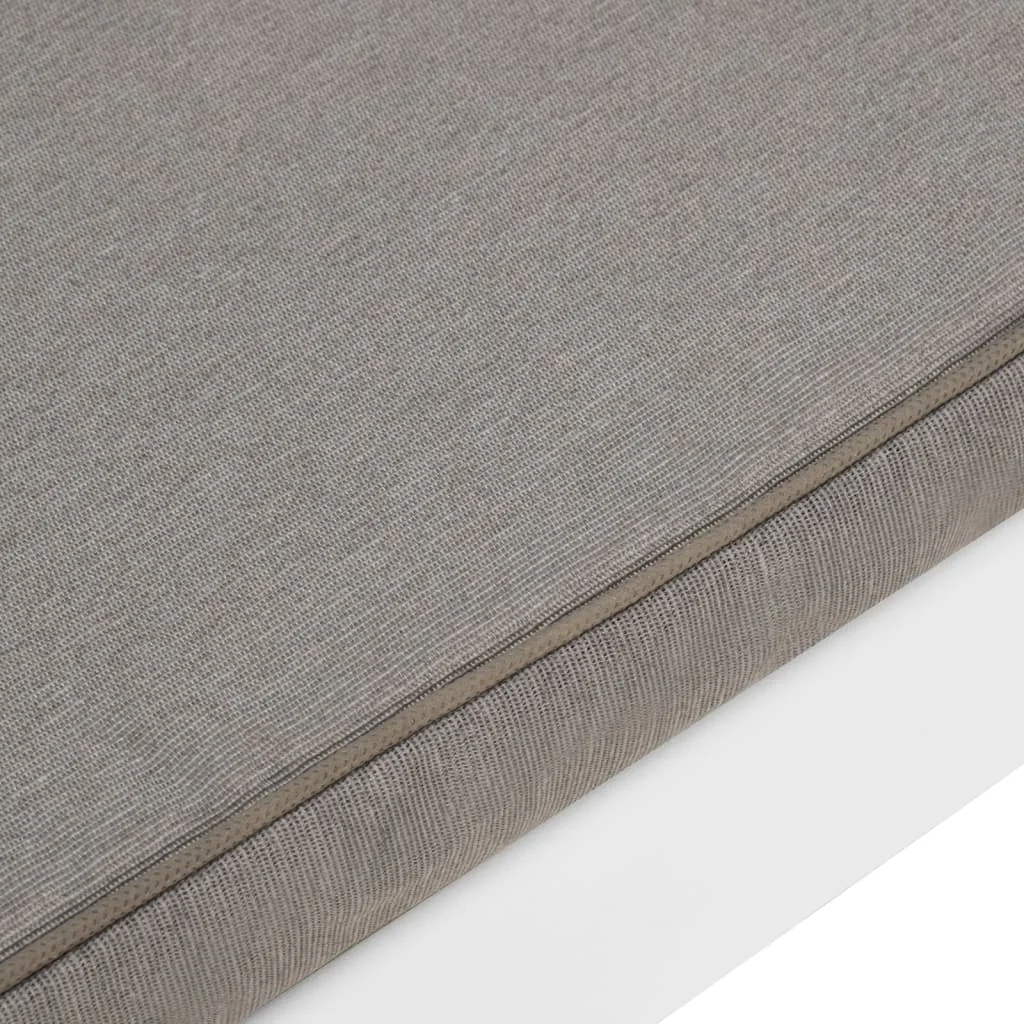 2 db fehér műanyag kerti pihenőpad párnákkal 