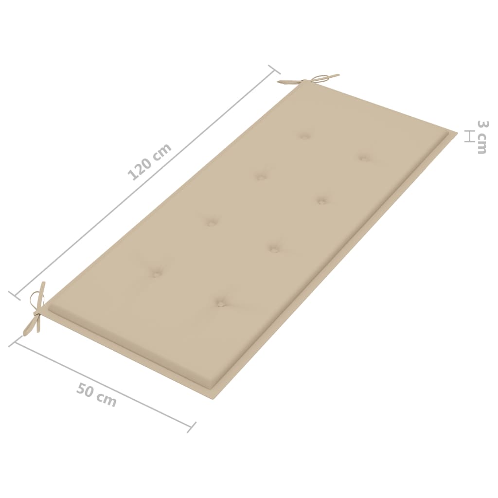 2 személyes szürke eukaliptuszfa kerti pad párnával 120 cm