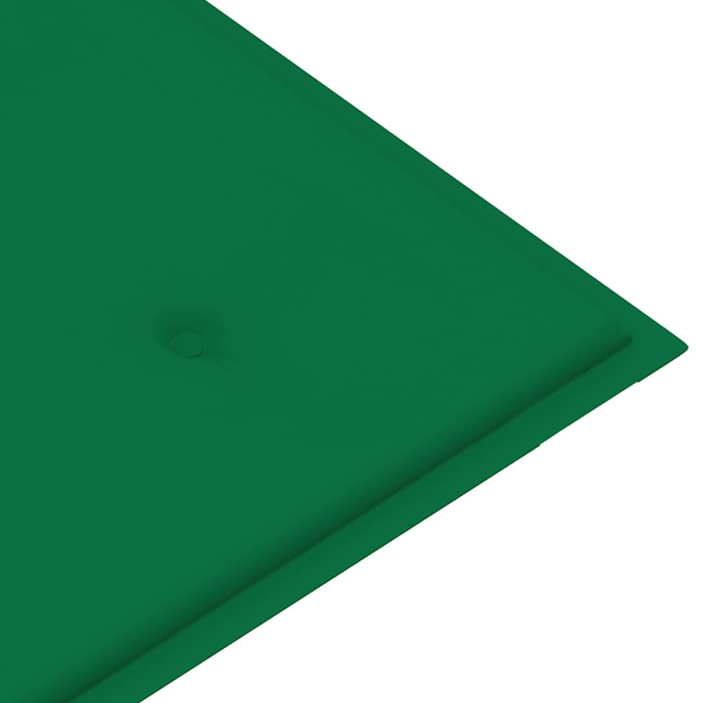Tömör tíkfa kerti pad zöld párnával 112 cm