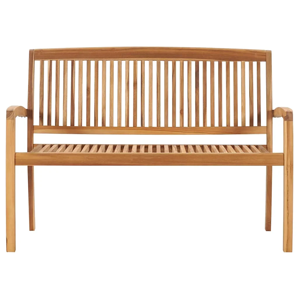 Tömör tíkfa rakásolható kerti pad párnával 128,5 cm